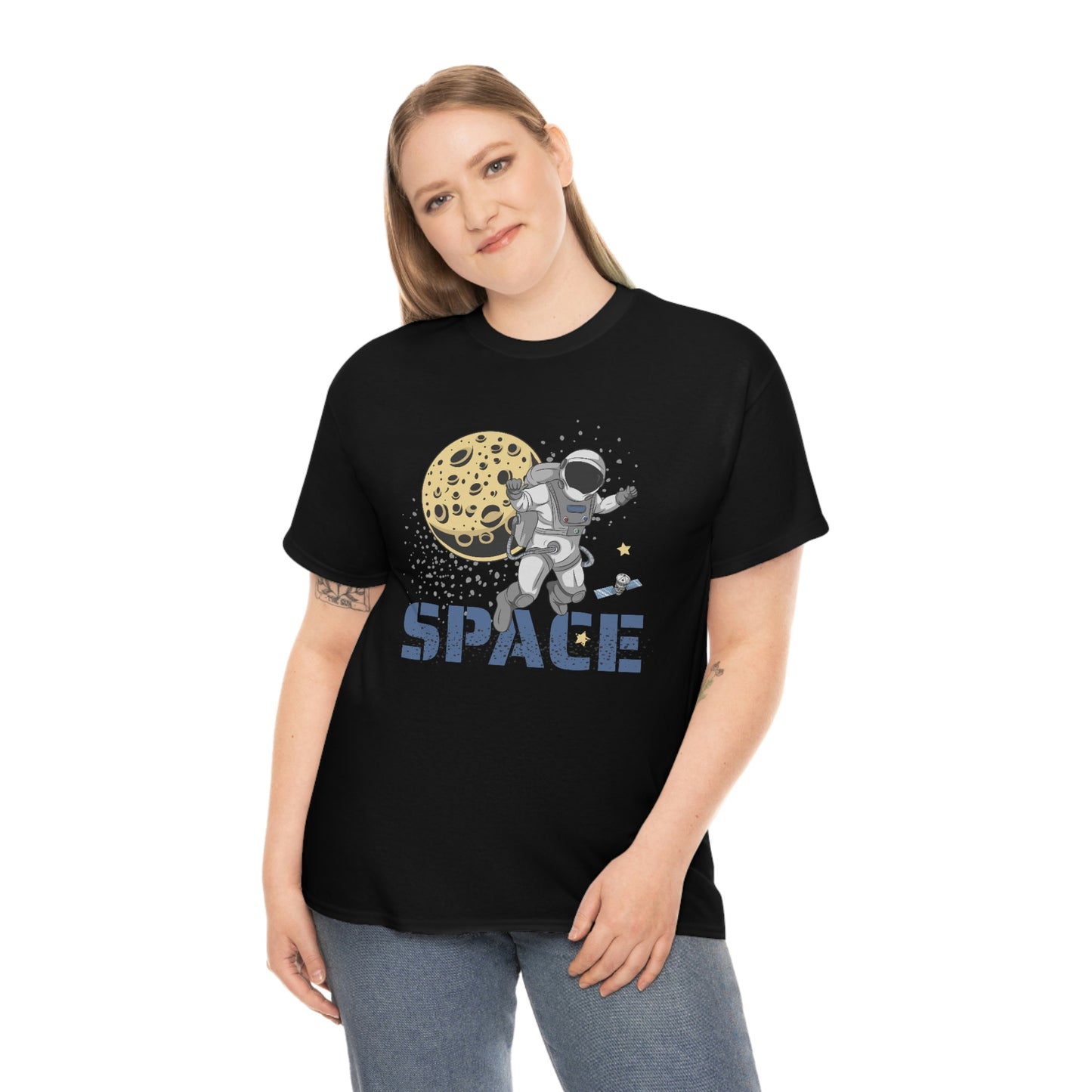 Astronaut - Satellite - Unisex Heavy Cotton Tee