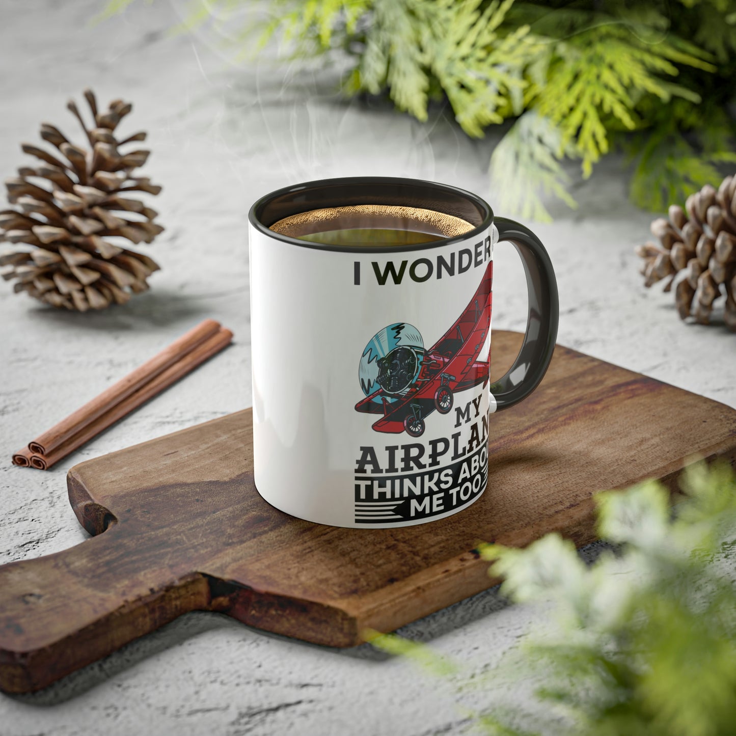 I Wonder If My Airplane Thinks About Me Too - Colorful Mugs, 11oz