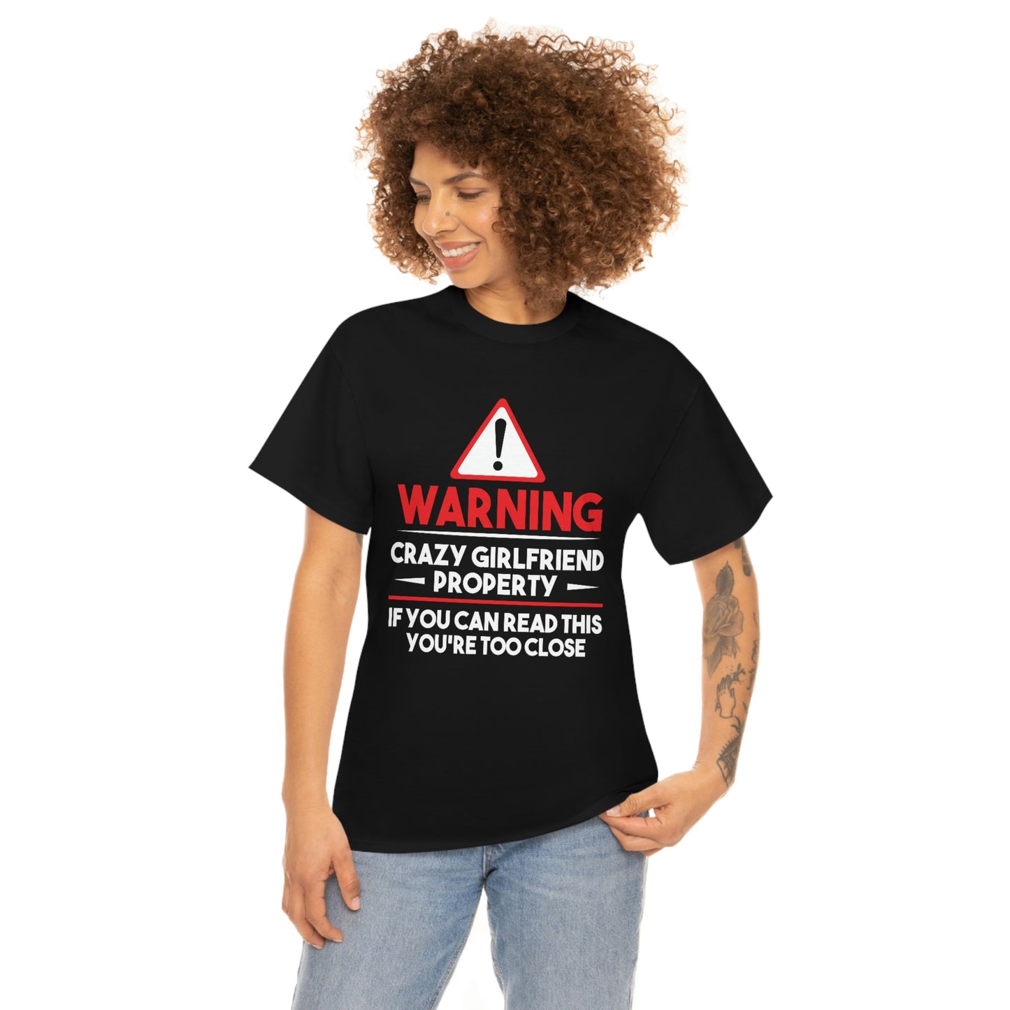 Crazy Girlfriend Warning - Unisex Heavy Cotton Tee