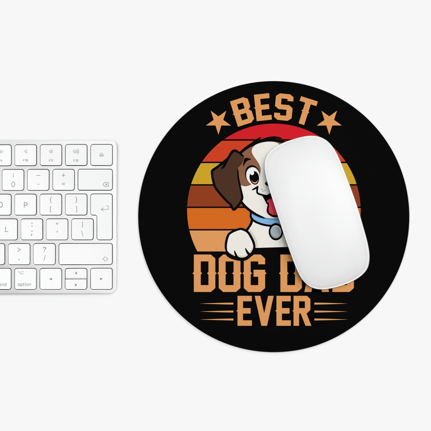 Best Dog Dad Ever - Circle - Mouse Pad