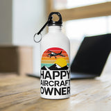 Happy Aircraft Owner - Retro - Stainless Steel Water Bottle