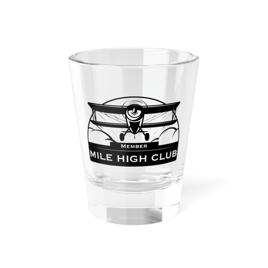 Mile High Club - Biplane - Black - Shot Glass, 1.5oz