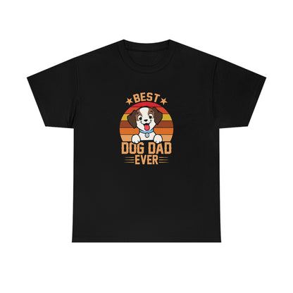 Best Dog Dad Ever - Circle - Unisex Heavy Cotton Tee