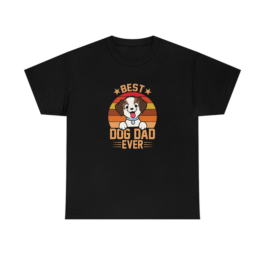 Best Dog Dad Ever - Circle - Unisex Heavy Cotton Tee