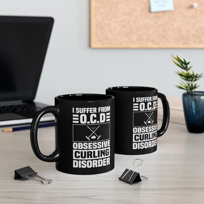 OCD - Obsessive Curling Disorder - 11oz Black Mug