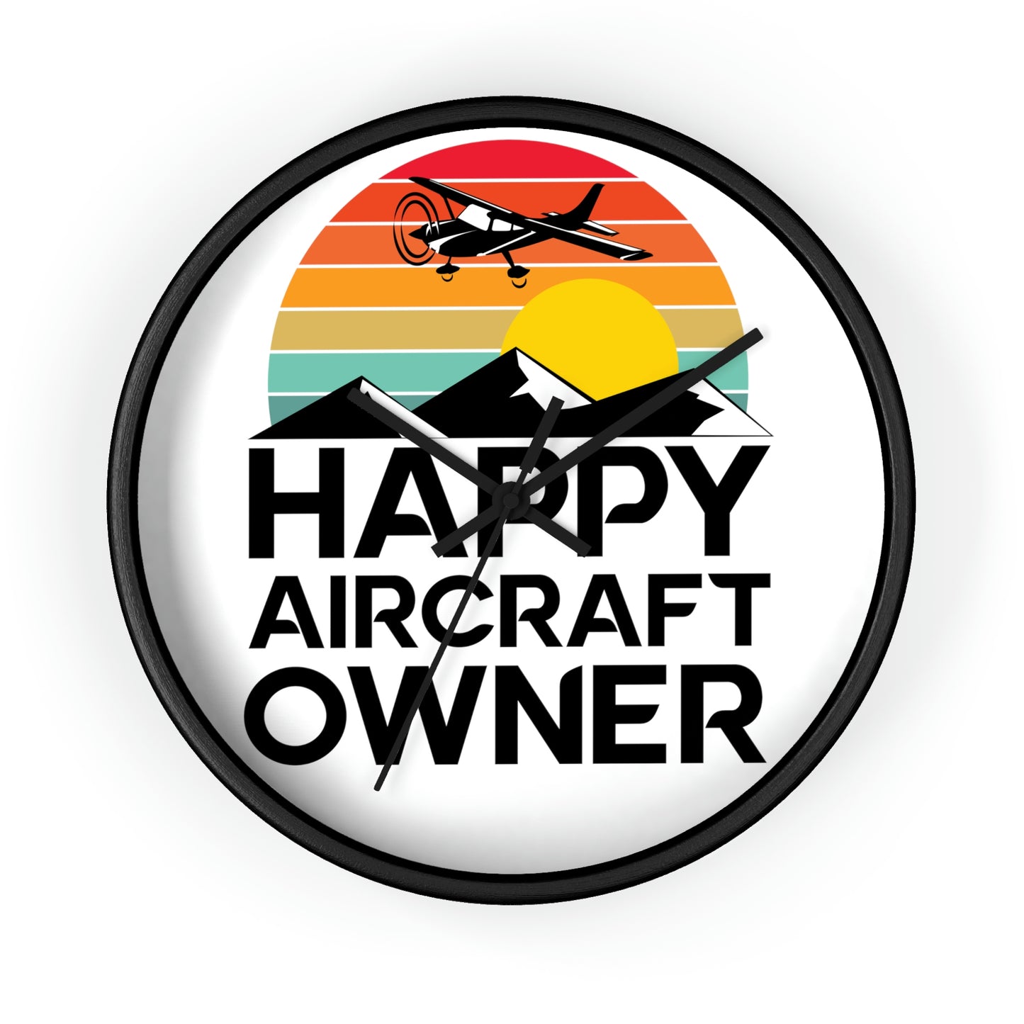 Happy Aircraft Owner - Retro - Circle - Wall Clock