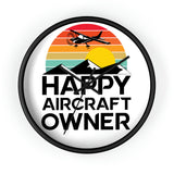 Happy Aircraft Owner - Retro - Circle - Wall Clock