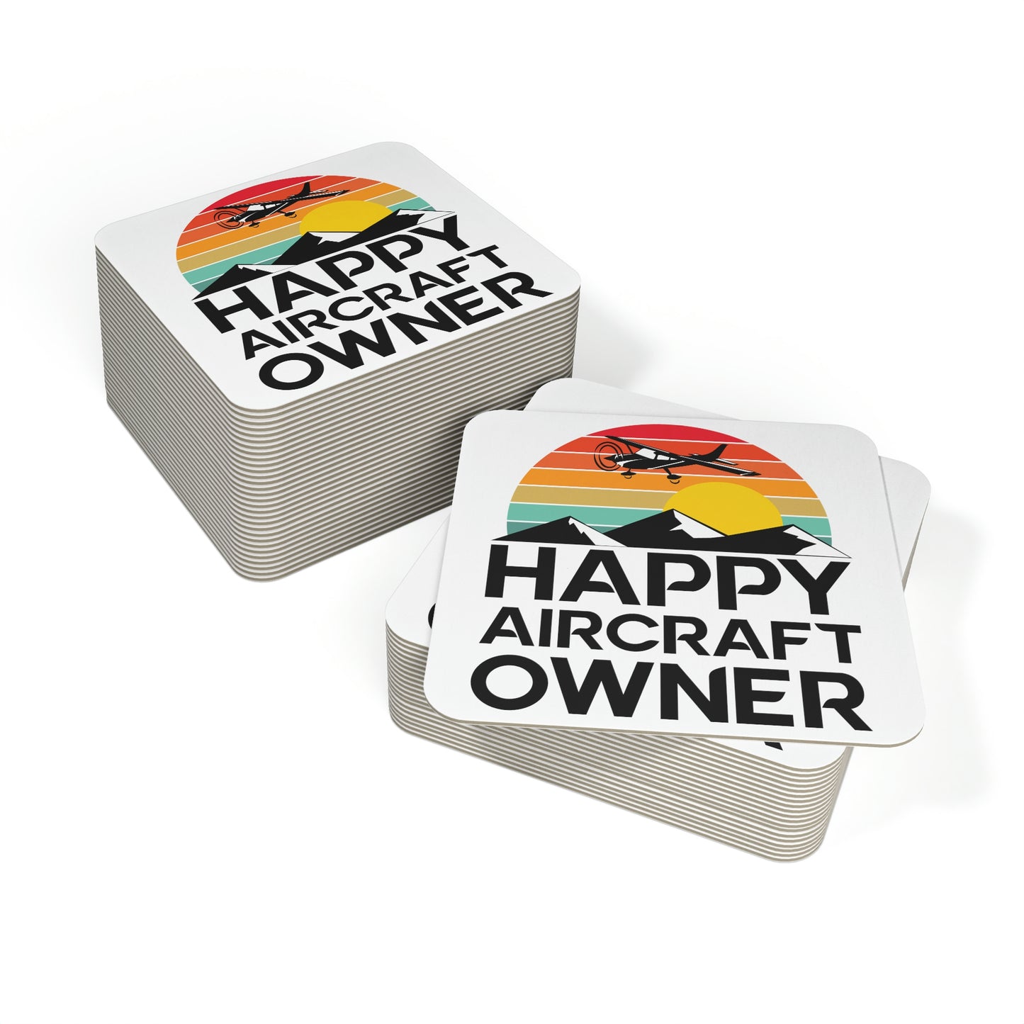 Happy Aircraft Owner - Retro - Coasters (50 pcs)