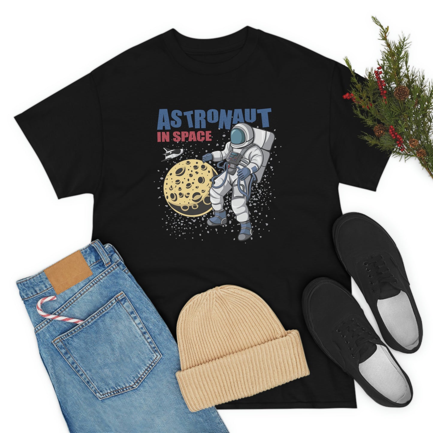 Astronaut - Spaceship - Unisex Heavy Cotton Tee