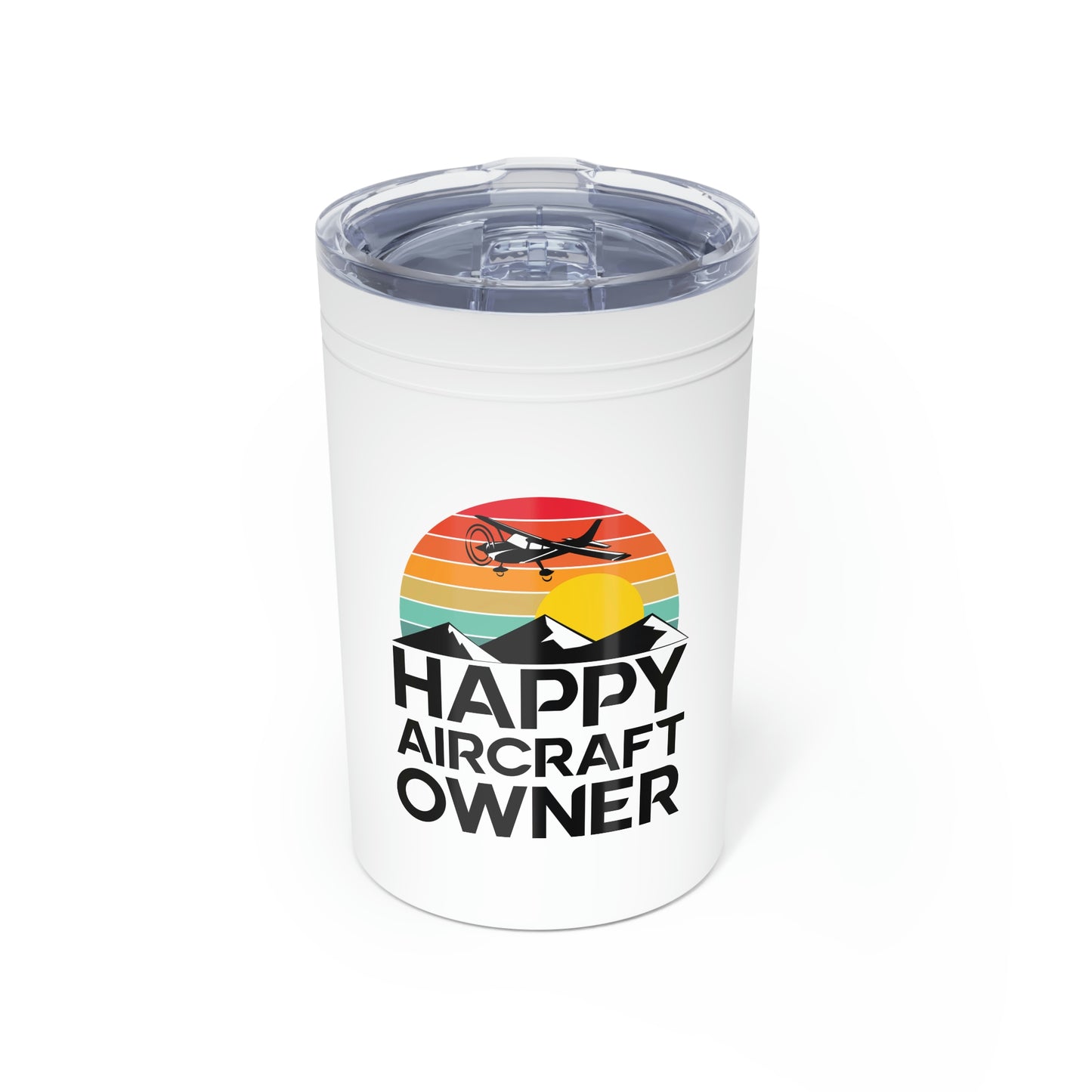 Happy Aircraft Owner - Retro - Vacuum Insulated Tumbler, 11ozD