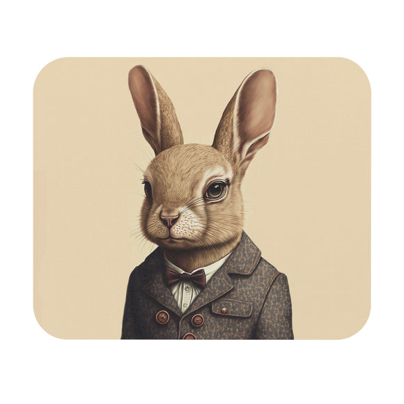 Retro Rabbit In Jacket - Mouse Pad (Rectangle)