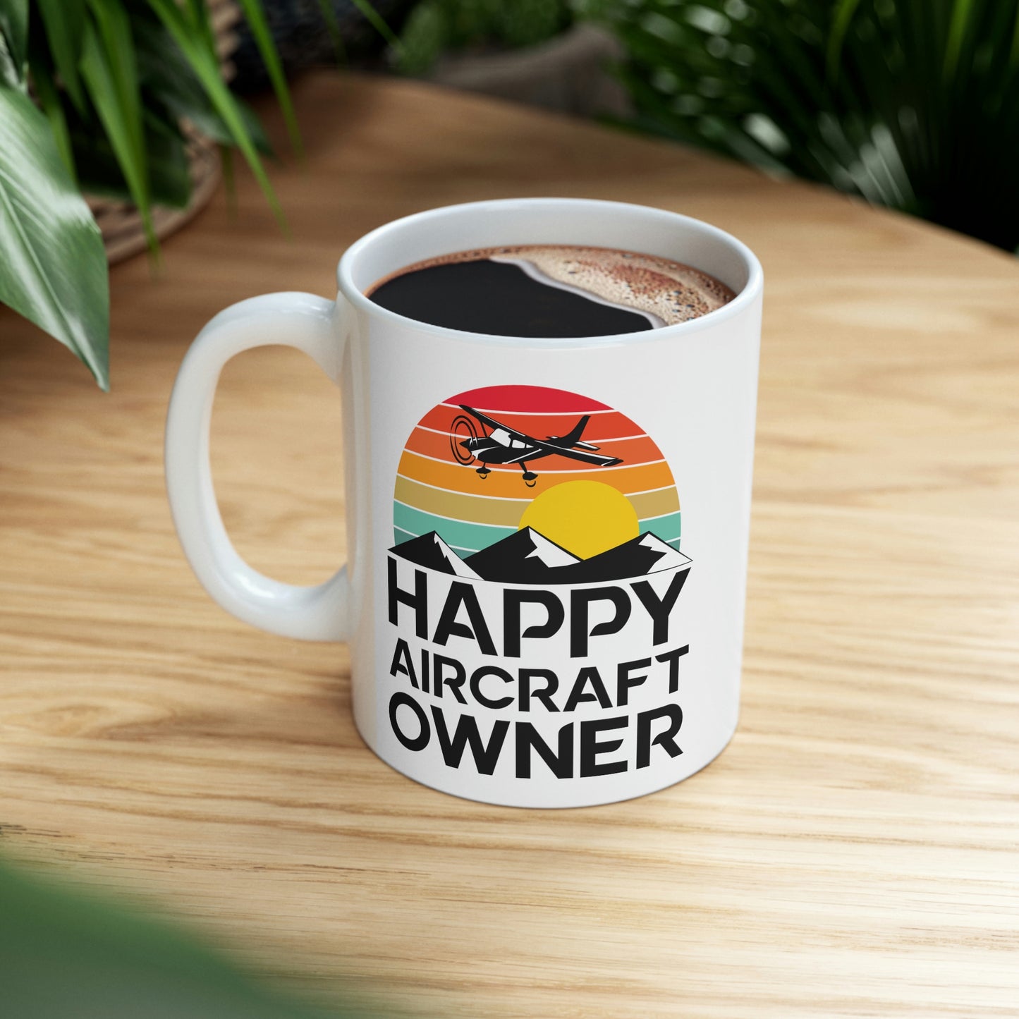 Happy Aircraft Owner - Retro - Ceramic Mug 11oz