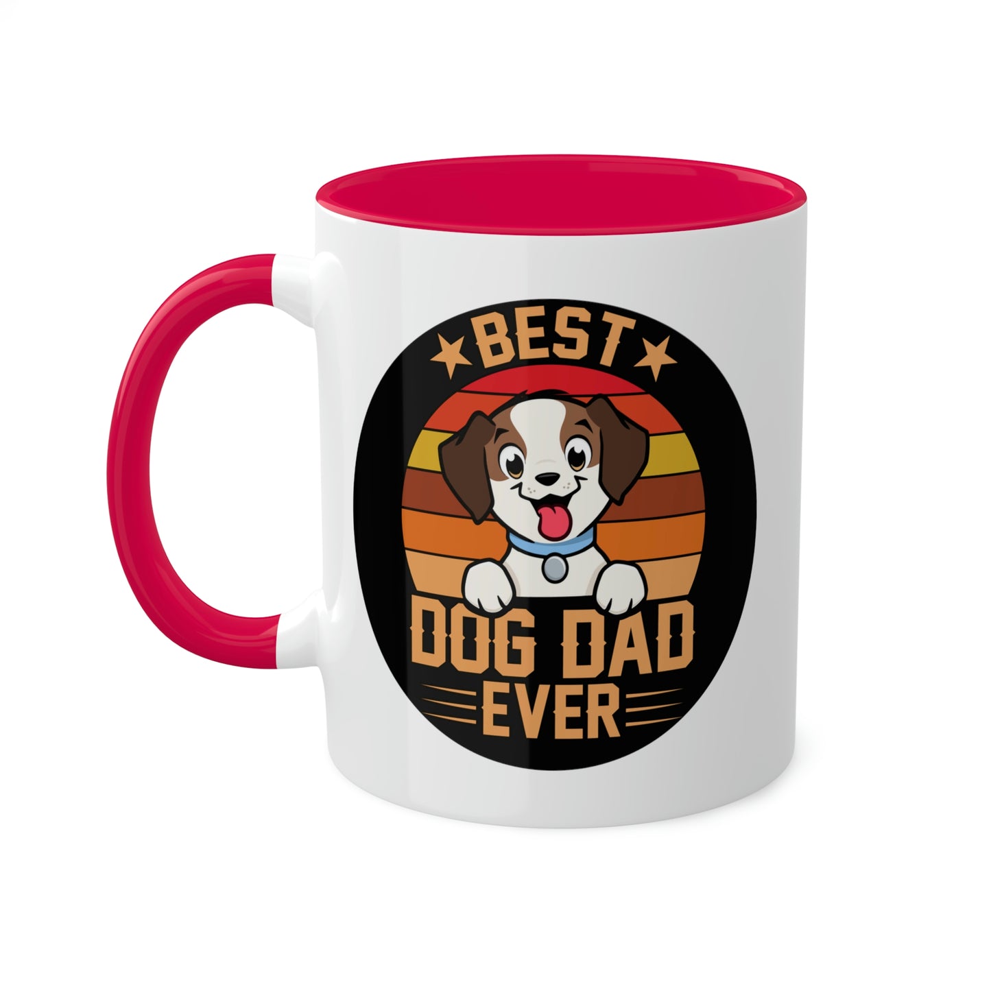 Best Dog Dad Ever - Circle - Colorful Mugs, 11oz