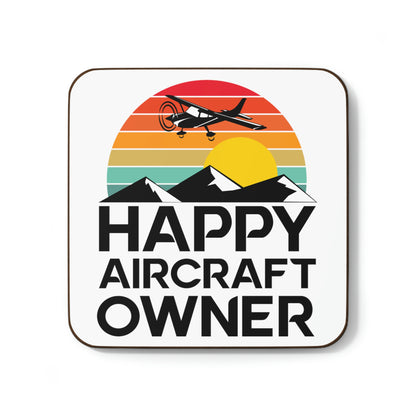 Happy Aircraft Owner - Retro - Hardboard Back Coaster