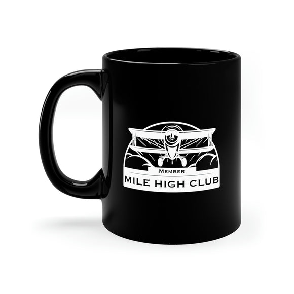 Mile High Club - Biplane - White - 11oz Black Mug