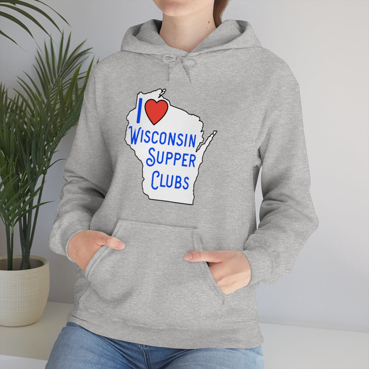 I Love Wisconsin Supper Clubs - Unisex Heavy Blend™ Hooded Sweatshirt