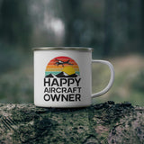 Happy Aircraft Owner - Retro - Enamel Camping Mug