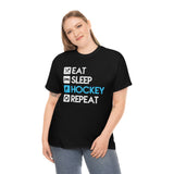 Eat - Sleep - Hockey - Repeat - Unisex Heavy Cotton Tee