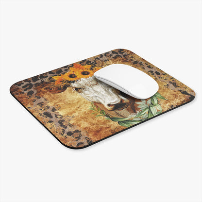 Brown Flower Cow - Mouse Pad (Rectangle)