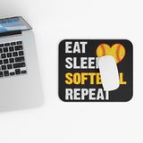 Eat - Sleep - Softball - Repeat - Mouse Pad (Rectangle)