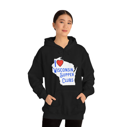 I Love Wisconsin Supper Clubs - Unisex Heavy Blend™ Hooded Sweatshirt