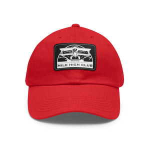 Mile High Club - Biplane - White - Dad Hat with Leather Patch