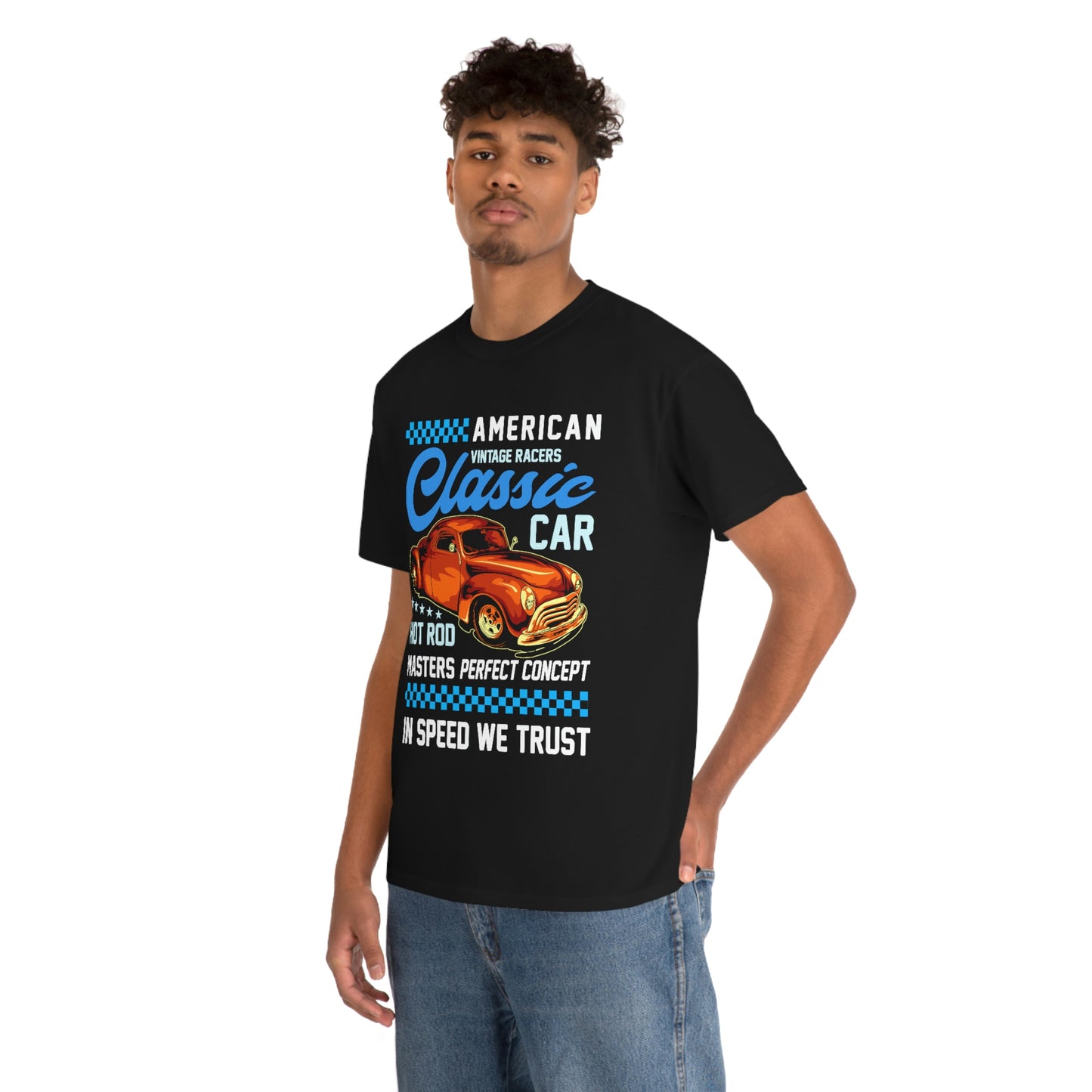 American Vintage Racers Classic Car - Unisex Heavy Cotton Tee