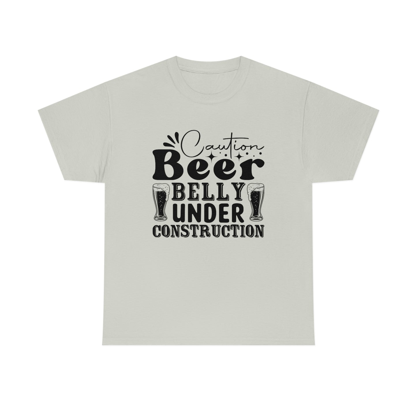 Beer Belly Under Construction - Black - Unisex Heavy Cotton Tee