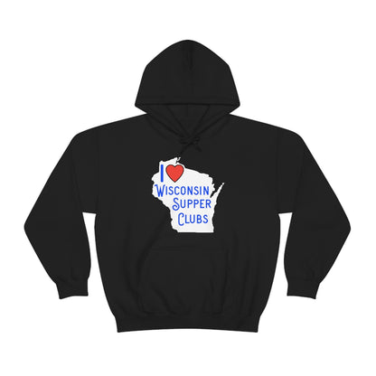 I Love Wisconsin Supper Clubs - Unisex Heavy Blend™ Hooded Sweatshirt