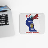 Fly Wisconsin - State Flag - Biplane - Mouse Pad (Rectangle)