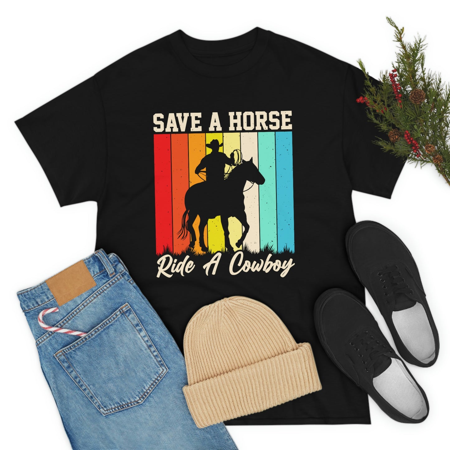 Save A Horse, Ride A Cowboy - Unisex Heavy Cotton Tee