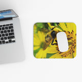 Bee On Yellow Flower - Mouse Pad (Rectangle)