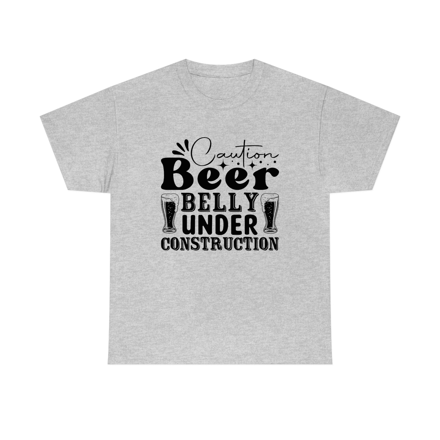 Beer Belly Under Construction - Black - Unisex Heavy Cotton Tee