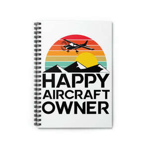 Happy Aircraft Owner - Retro - Spiral Notebook - Ruled Line