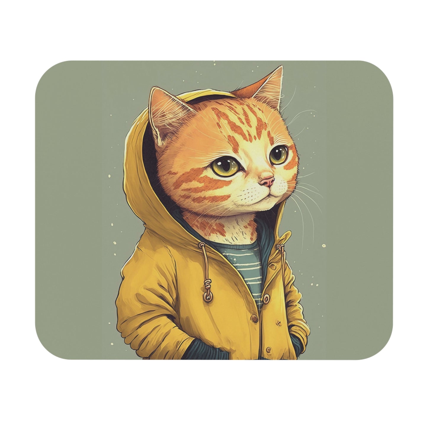 Cat In A Yellow Coat - Mouse Pad (Rectangle)