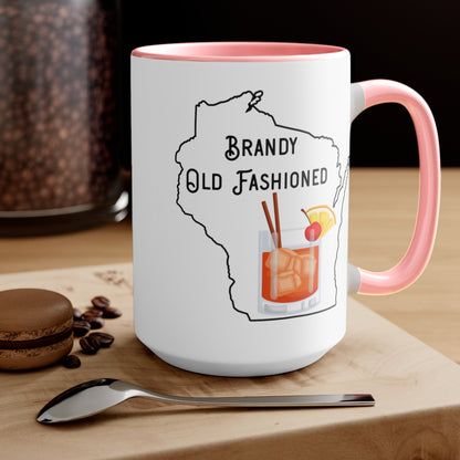 Wisconsin Brandy Old Fashioned - Two-Tone Coffee Mugs, 15oz