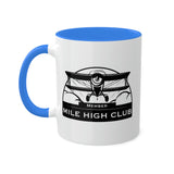 Mile High Club - Biplane - Black  - Colorful Mugs, 11oz