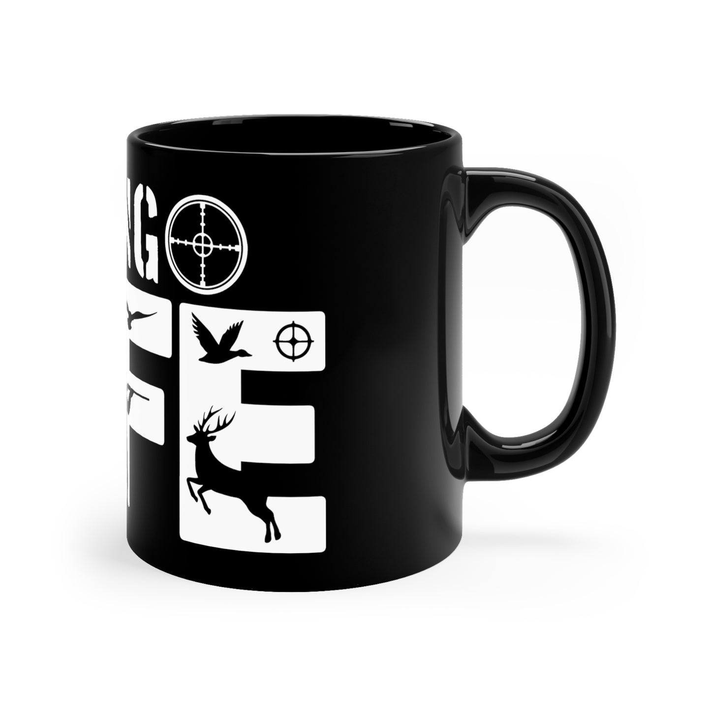 Hunting Life - White - 11oz Black Mug