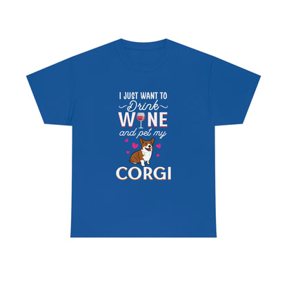 Drink Win And Pet Corgi - Unisex Heavy Cotton Tee