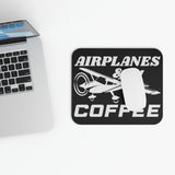 Airplanes And Coffee - White - Mouse Pad (Rectangle)