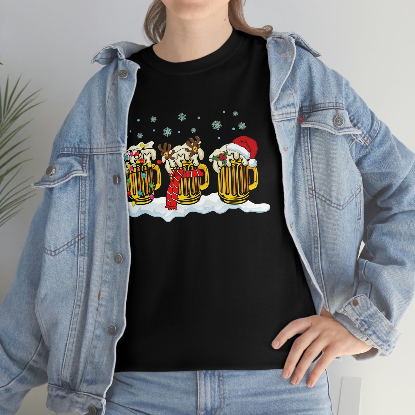 Three Beers For Christmas - Unisex Heavy Cotton Tee