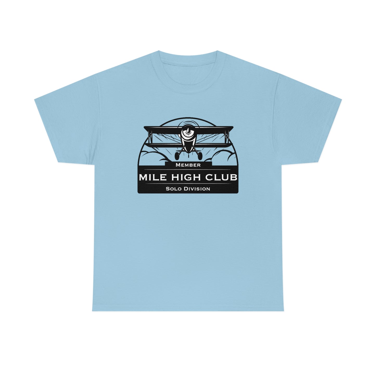 Mile High Club - Biplane - Solo Division - Black - Unisex Heavy Cotton Tee