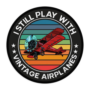 I Still Play With Vintage Airplanes - Circle - Mouse Pad