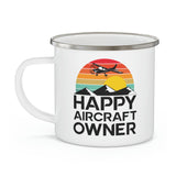 Happy Aircraft Owner - Retro - Enamel Camping Mug
