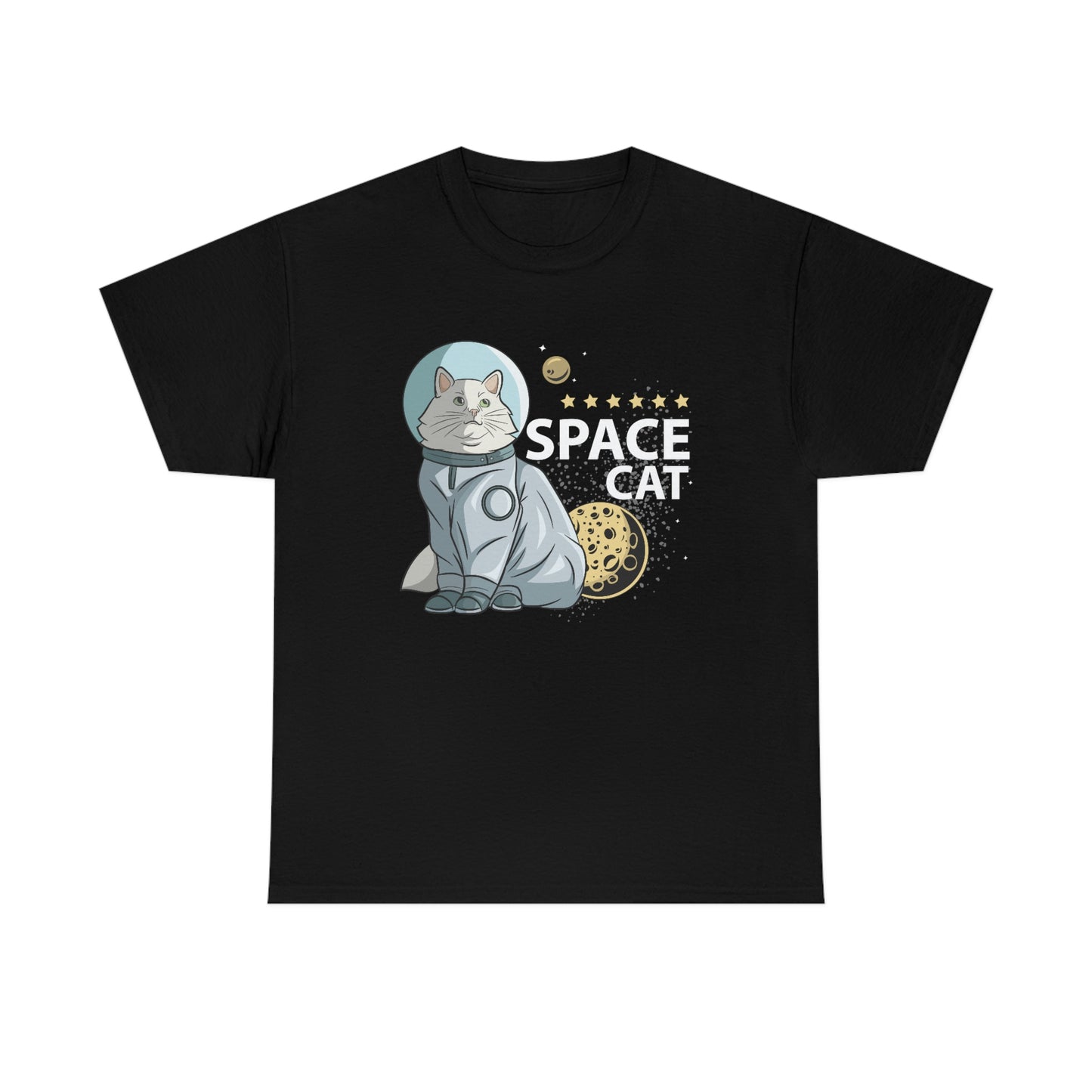 Cute Space Cat - Unisex Heavy Cotton Tee