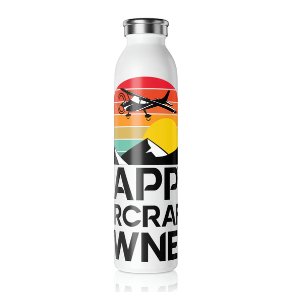 Happy Aircraft Owner - Retro - Slim Water Bottle