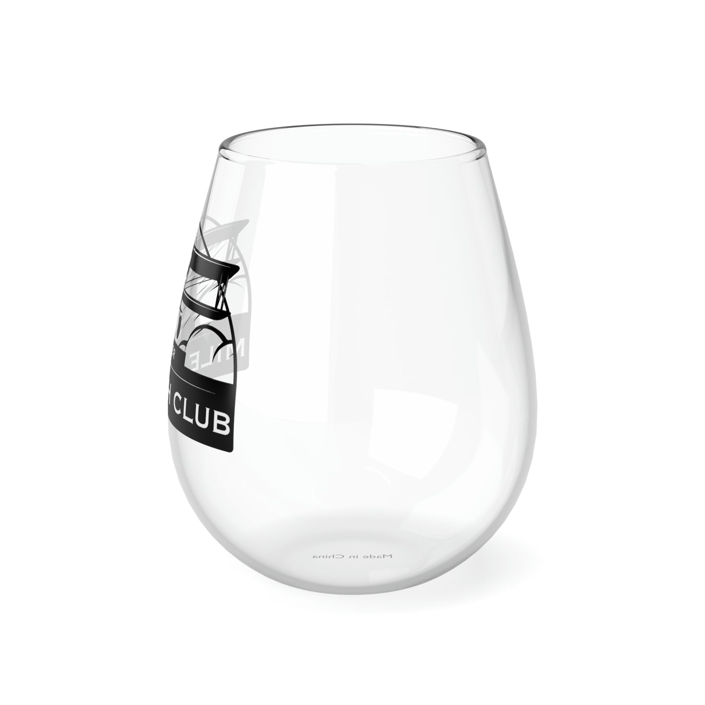 Mile High Club - Biplane - Black - Stemless Wine Glass, 11.75oz