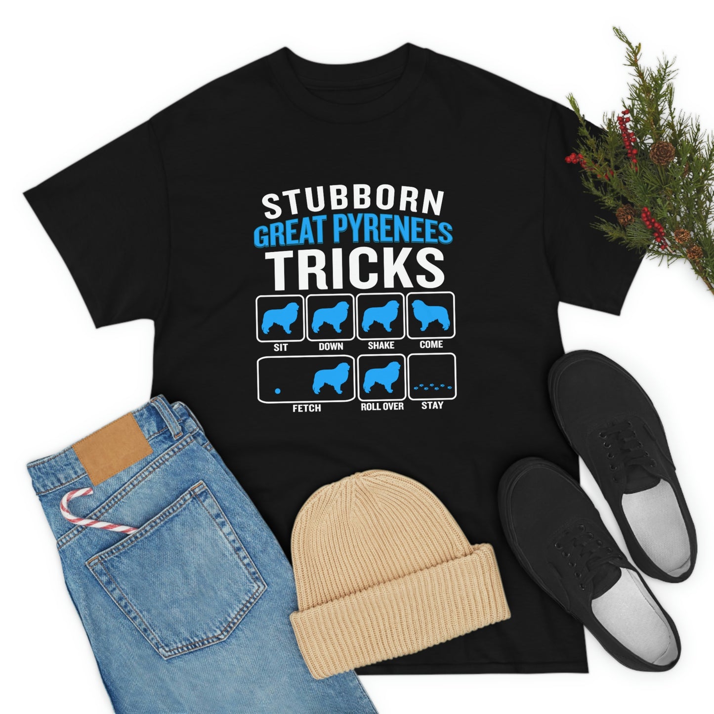 Stubborn Great Pyrenees Tricks - Unisex Heavy Cotton Tee