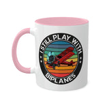 I Still Play With Biplanes - Circle - Colorful Mugs, 11oz