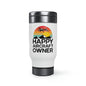 Happy Aircraft Owner - Retro - Stainless Steel Travel Mug with Handle, 14oz